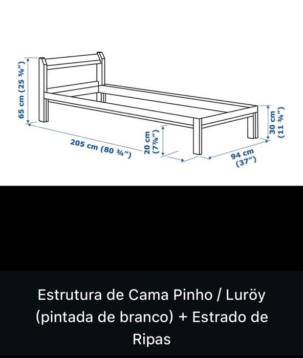 Cama individual branca
