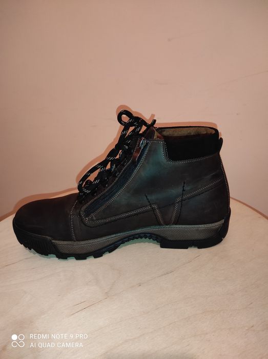 Мужские кожаные зимние ботинки