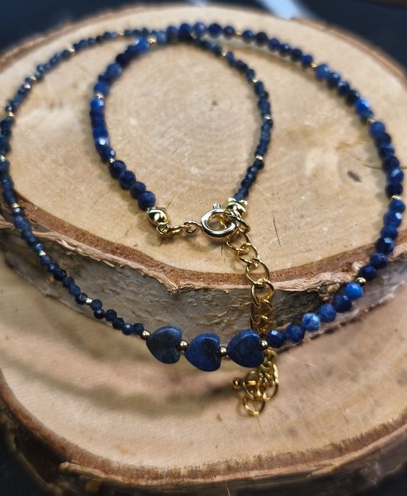 Naszyjnik lapis Lazuli i szafir