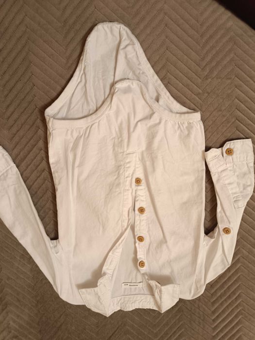Biała koszula body chłopięca 80