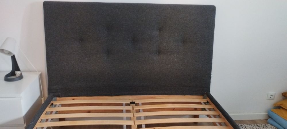 Cama Cinza 160/200 com estrado