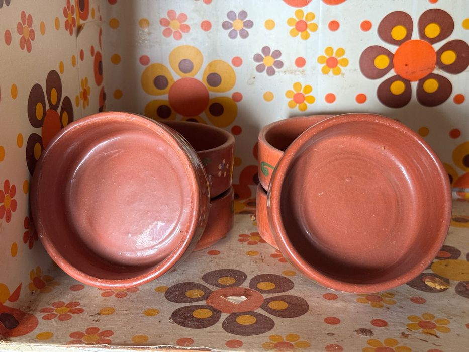 Conjunto 6 taças em cerâmica pintada – Vintage
