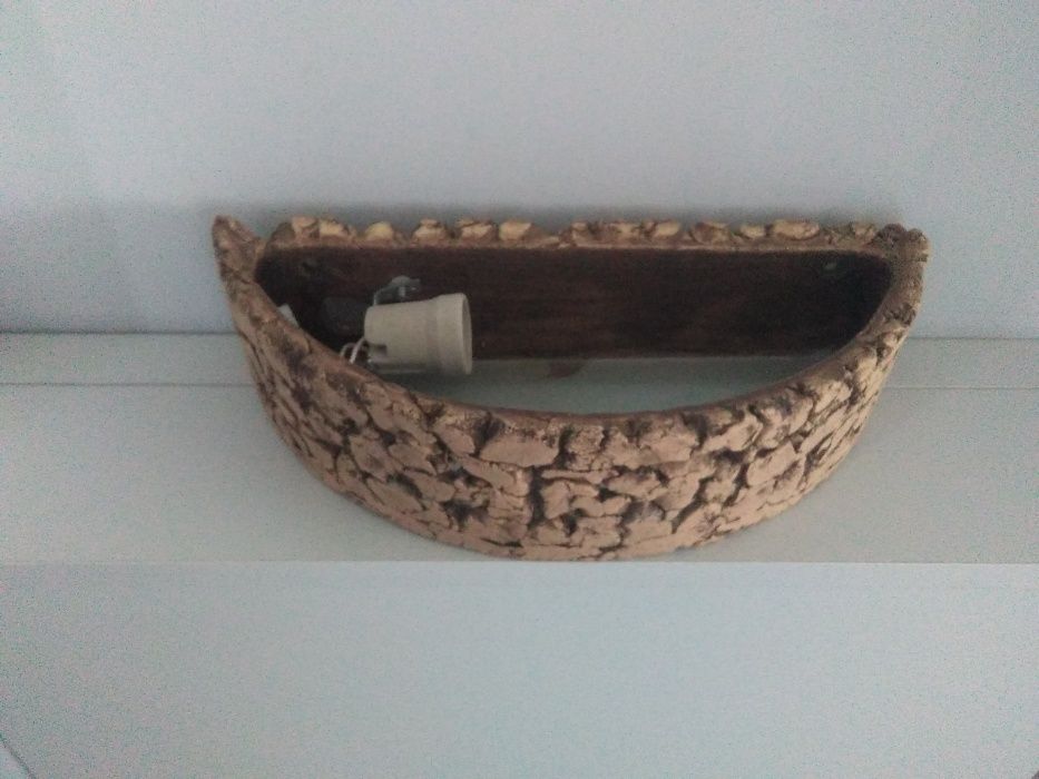 Kinkiet kamień glina ażurowy duży