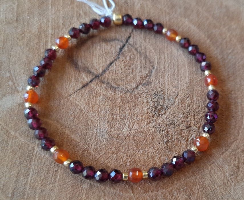 Bransoletka OCHRONNA ŻYWIOŁ OGIEŃ Granat Karneol