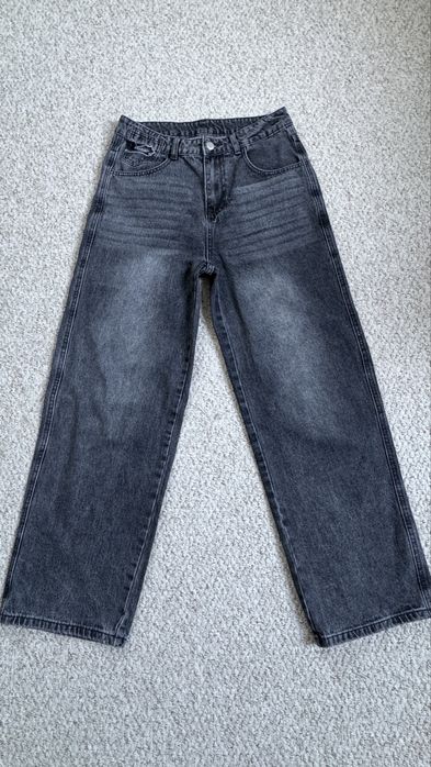 Spodnie czarne jeans szerokie roz M