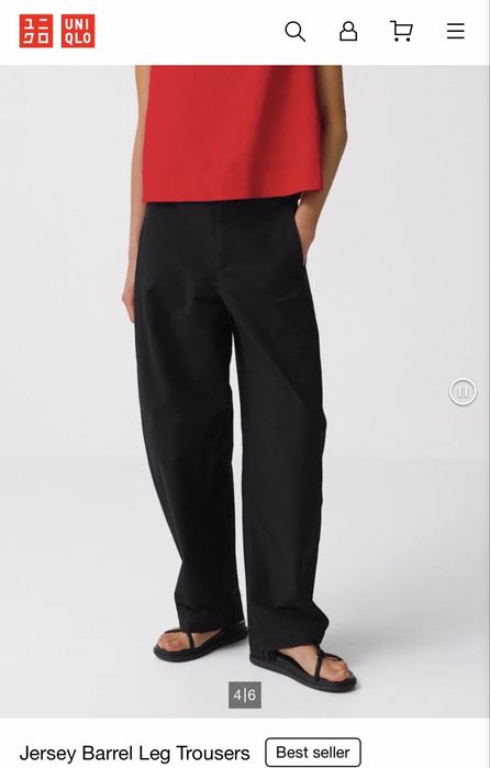 нові темно сірі, графітові штани, брюки uniqlo Jersey Barrel Leg