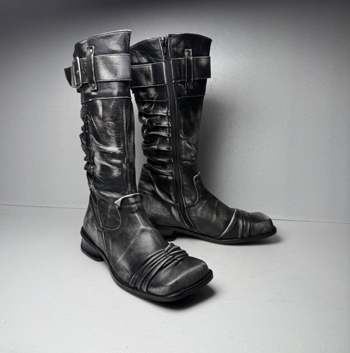 Tiggers czarne kozaki damskie przecierane r.37 wkł: 23 cm biker