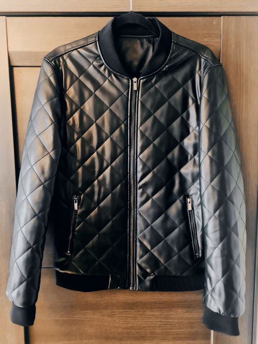 Чорна куртка для мотоцикла екошкіра экокожа черная куртка стильная.