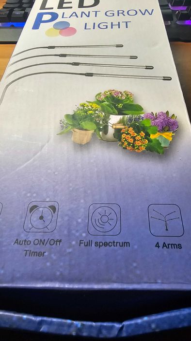 Lampa LED do wzrostu roślin 80 diod TIMER 25 W uprawa roślin do domu.