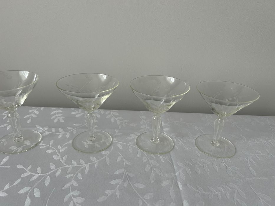 Kieliszki kryształowe martini szampan PRL