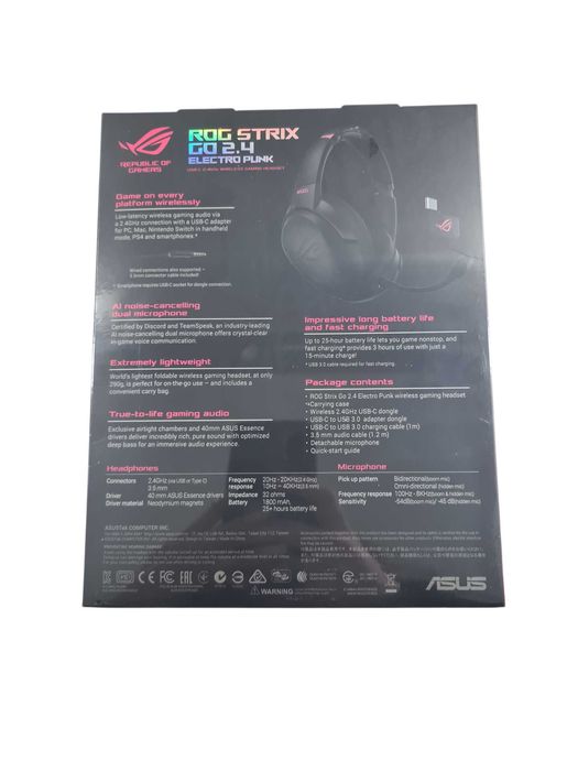 Słuchawki ASUS ROG Strix Go 2.4 Electro Punk