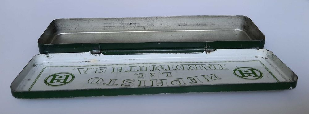 Pudełko puszka Mephisto Kraków przedwojenne ołówki