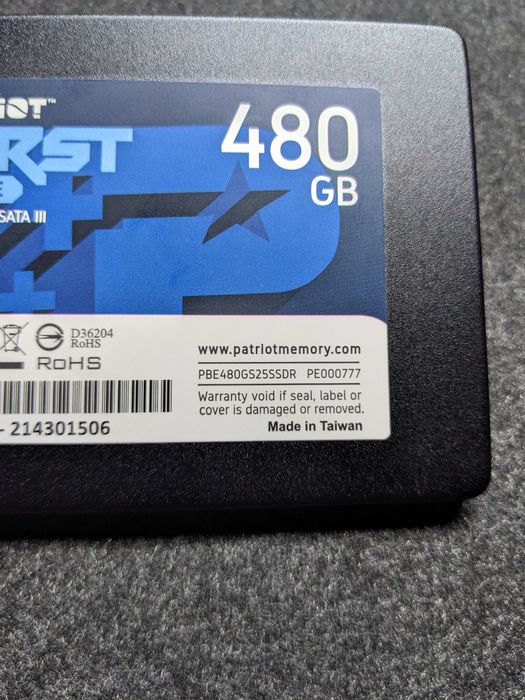 SSD диск Patriot Burst Elite 480GB 2.5" SATAIII TLC, Накопичувач, ССД