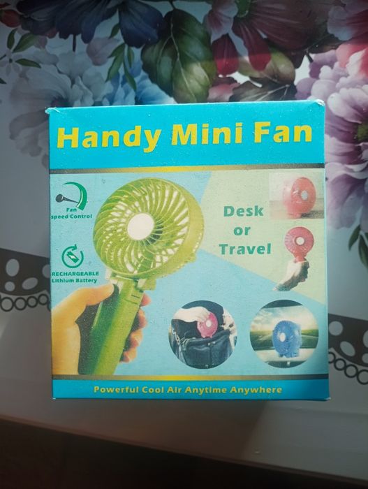 Ручний вентилятор Handy Mini Fan зі складною ручкою, Білий