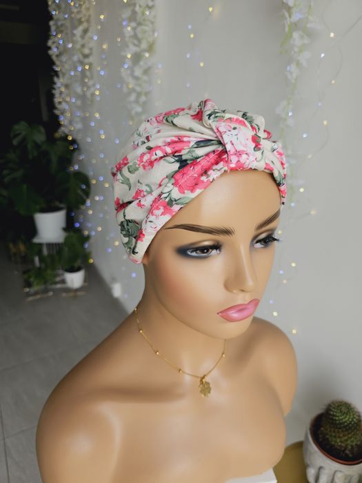 Turban czapka chustka na głowę w trakcie leczenia chemioterapii Abi