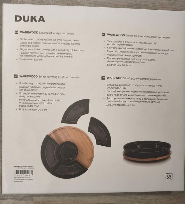 Taca obrotowa czarna  Duka nowa
