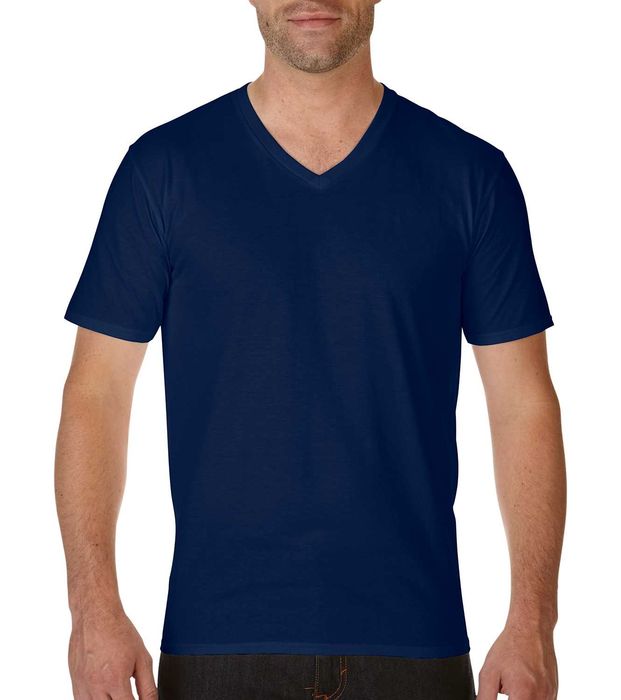Koszulka męska GILDAN Premium V-neck granatowa XL