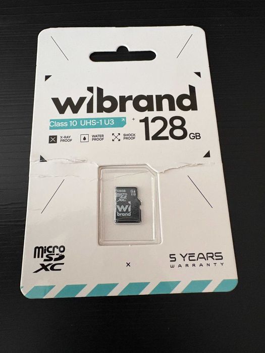 Карта пам'яті Wibrand 128GB MicroSD XC class 10 UHS-I U3 (WICDHU3/128GB) На Гарантії