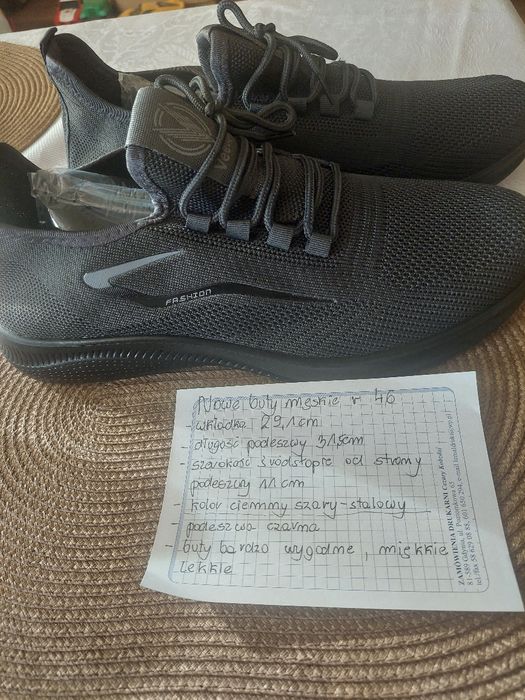 Nowe buty męskie r 46,wkładka 29,2cm,bardzo wygodne, miękkie, lekkie,