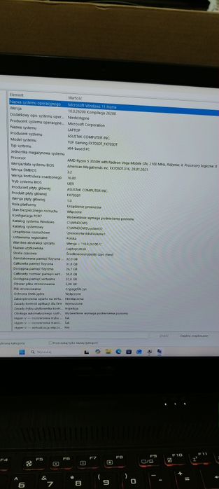Używany LAPTOP Asus TUF FX705DT Ryzen 5 3550H 32GB 512GB SSD Win11
