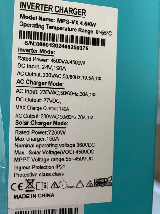 Інвертор mps-vx 4.5 kW