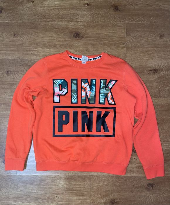 Світшот, кофта PINK Victoria’s Secret tropical logo orange sweatshirt