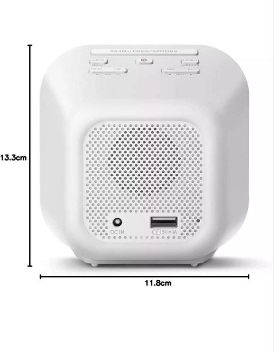 Philips TAR4406 Радіобудильник з дзеркальним LED-дисплеєм, FM-радіо, подвійним будильником та функцією Snooze