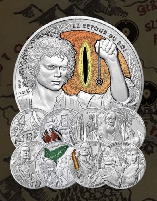 Всі 9 монет в наявності! Володар Перснів набір з 9 монет. Властелін колець, Lord of the rings
