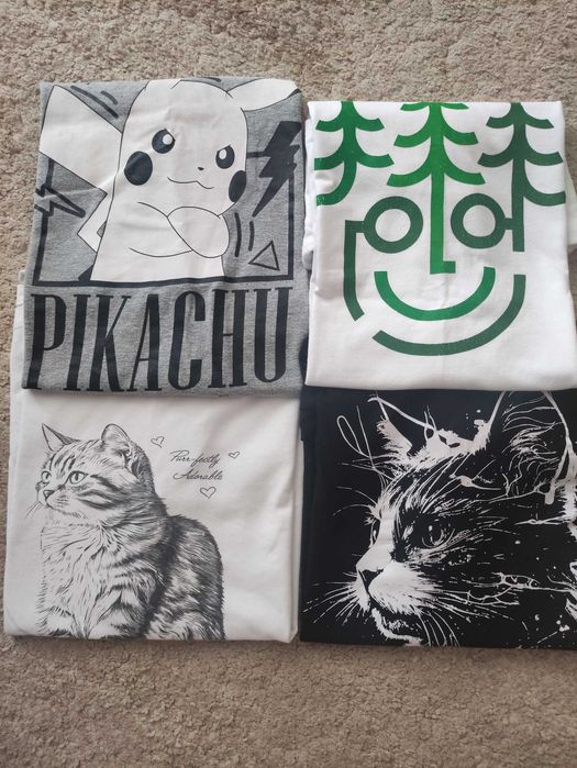 T-shirt dziewczęcy 4 szt s/xs