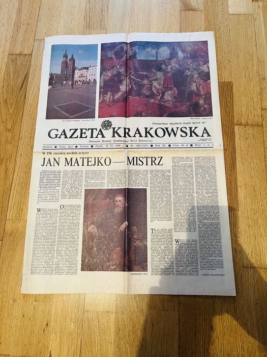 Gazeta krakowska 1988r Jan Matejko poczet królów polskich