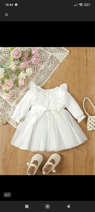 Sukienka do chrztu 56-62 rozmiar 59. 1-3 miesiąc