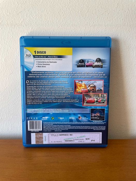 ᴾᵀ Disney: Carros 2 [Blu-ray]