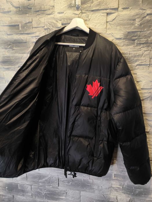 Kurtka Dsquared2 DSQ2 Puchowa Zimowa Czarna Logo Męska