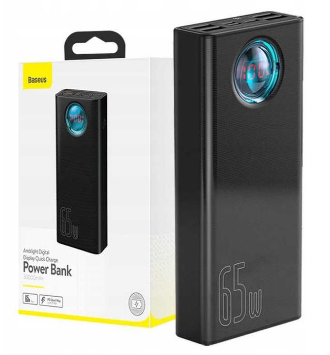 Powerbank Baseus solidny 30000mAh moc 65W wyświetlacz LED pięć portów