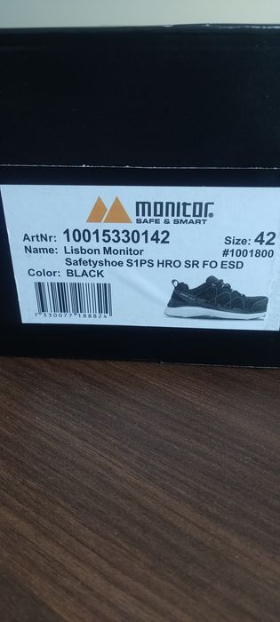 Sapato S1PS HRO SRC Metal free-Black. NOVO
