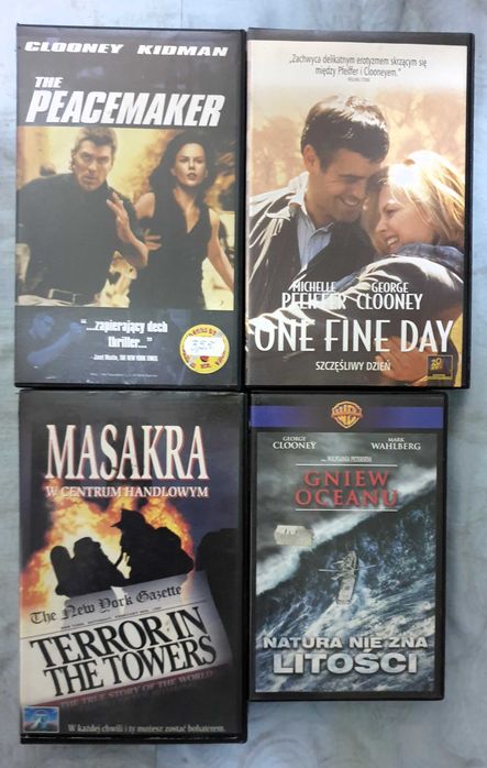 Zestaw 4 filmów na kasetach VHS z Georgem Clooney'em