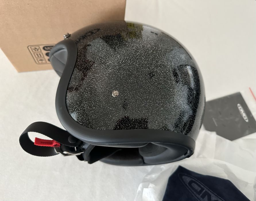 Capacete Aberto DMD Retro Vintage Glitter Black XL