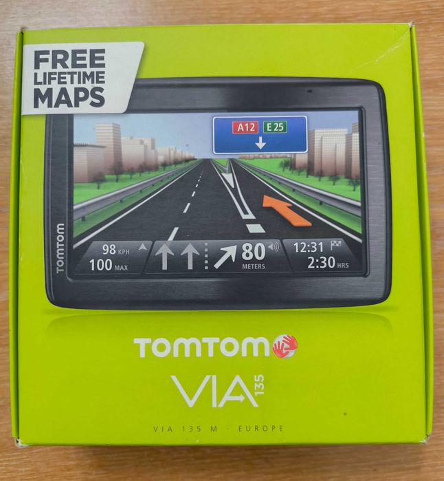TomTom VIA 135 M Europe – Como Novo + Pack Bolsa & Acessórios (Mapas Vitalícios Gratuitos)
