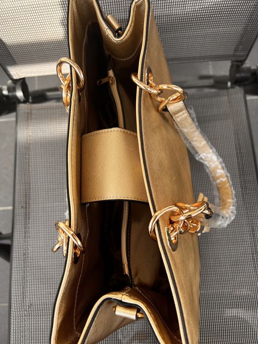 Torebka damska złota na ramię