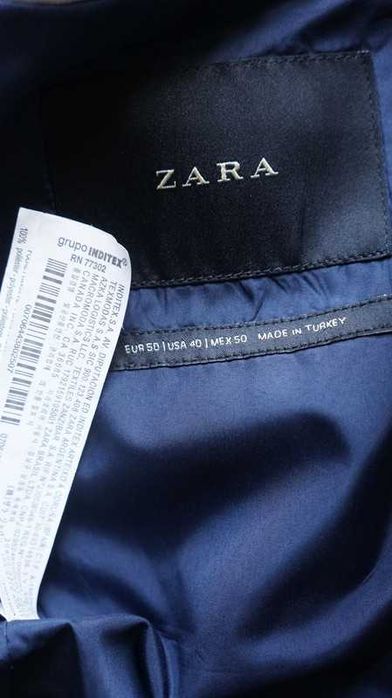 Marynarka Zara Wełna Rozmiar 50 Kolor Szary Krata