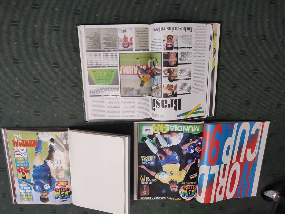 Mundial Futebol 1994 - 3 Volumes com revistas encadernadas relativas ao evento