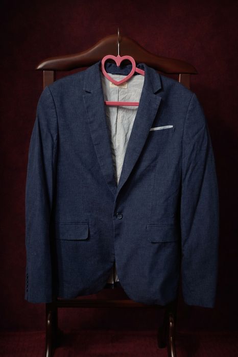 Синій піджак чоловічий мужской пиджак