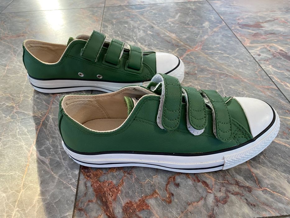 NOWE Converse skóra naturalna zielone