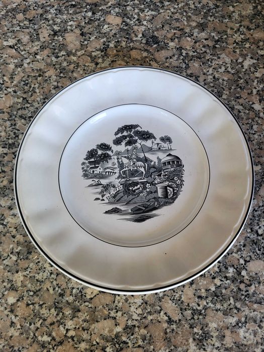 Prato antigo Faiança Capôa Aveiro cavalo inglês