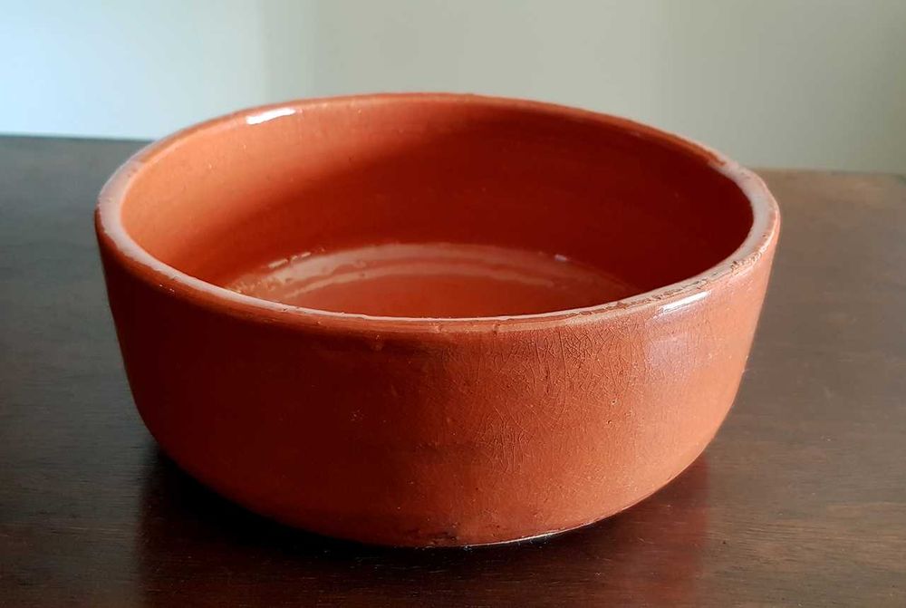 Taça de mesa com tacho de barro 20cm de diâmetro