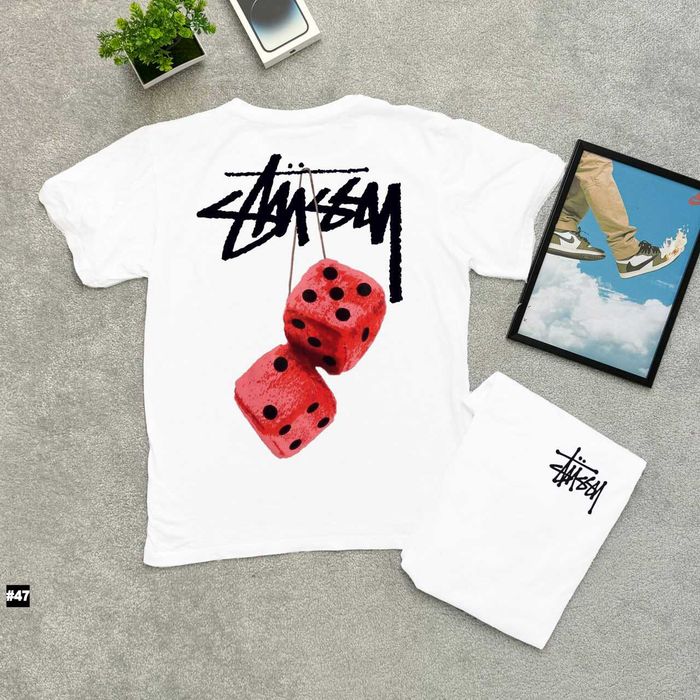 Большой Принт Stussy Basic / Стусси Базовая Футболка / XS S M L XL XXL