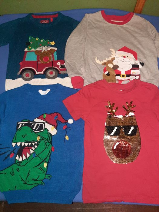 Новогодний реглан свитер платье на 5-6лет