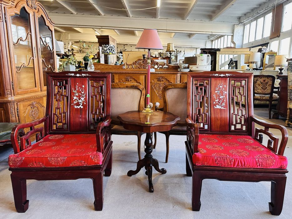 Niepowtarzalny, orientalny komplet 3+1+1+ława z masą perłową :)