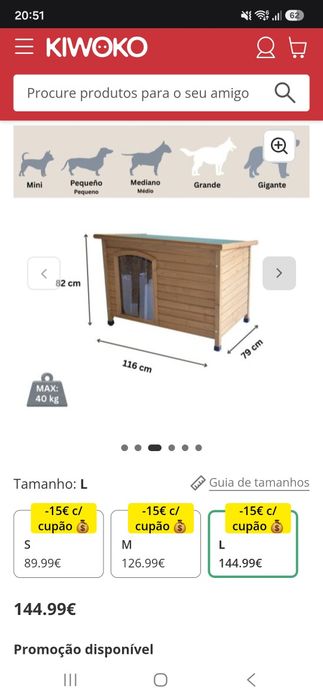Casota em madeira 116cm