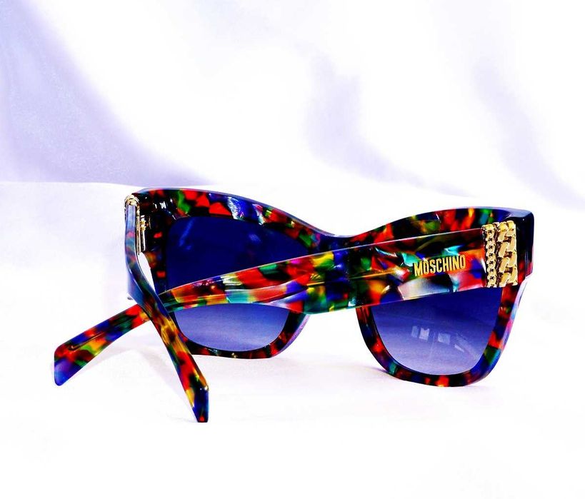 Okulary damskie MOSCHINO MOS011/S F749O kocie oczy Rich Classy Look